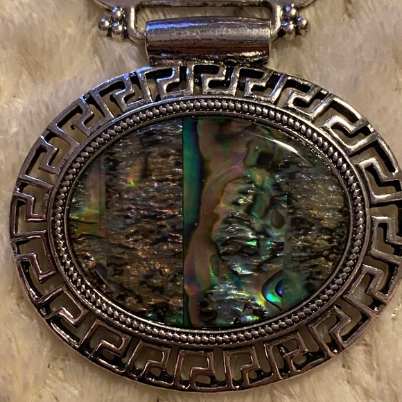 Choker Style Silver Necklace with Unique Stone. - Picture 2 of 5